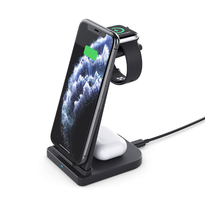 Versatile 3-In-1 Foldable Wireless Charger for Mobile Phone - Fast Charging Stand